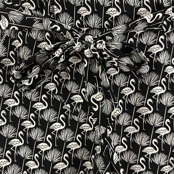 LOFT Flamingo Tie Waist Fluid Shorts - Picture 6 of 7